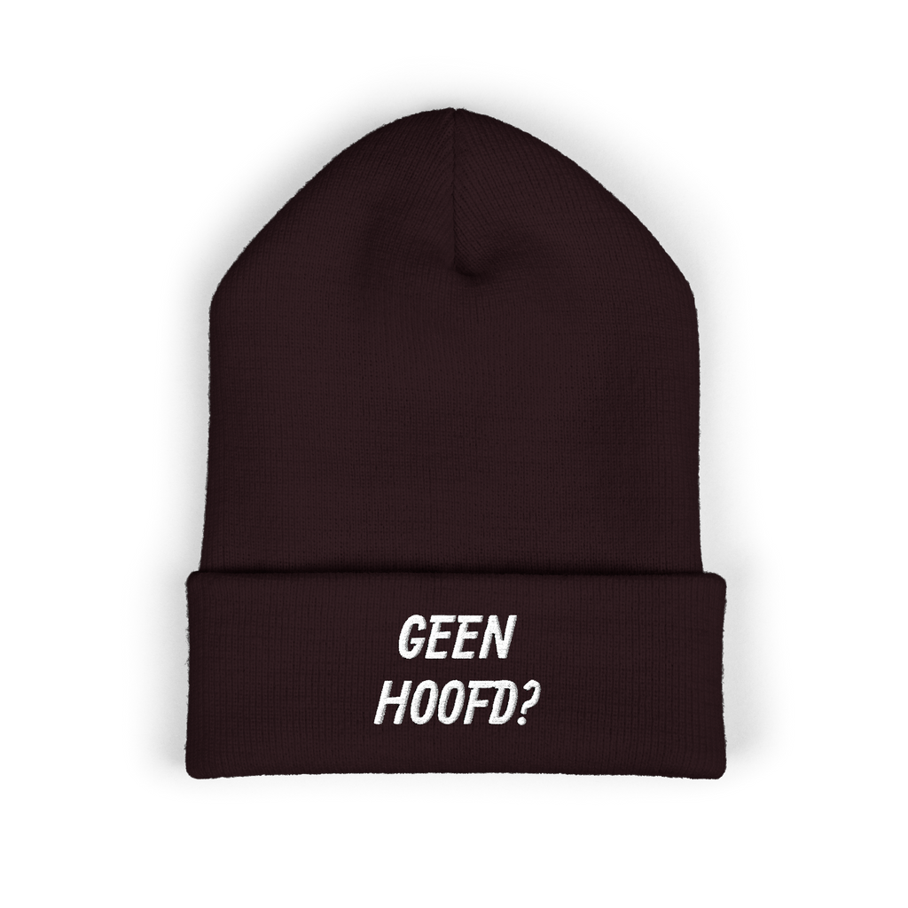 "Geen hoofd?" Muts
